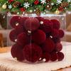 Christmas Ball Ornaments 36-Piece Elegant Christmas Decor Red Green Flocked Balls Ornaments For Tree Wreath Door Window Garland