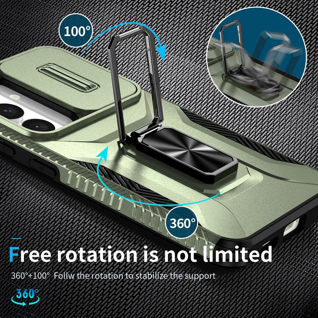 For Samsung Galaxy S24 Case Kickstand PC+TPU Phone Cover Support Magnetic Car Mount