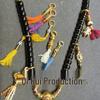 High-End Black Gold Dzi Inlay 108 Bead Pendant Necklace Accessory