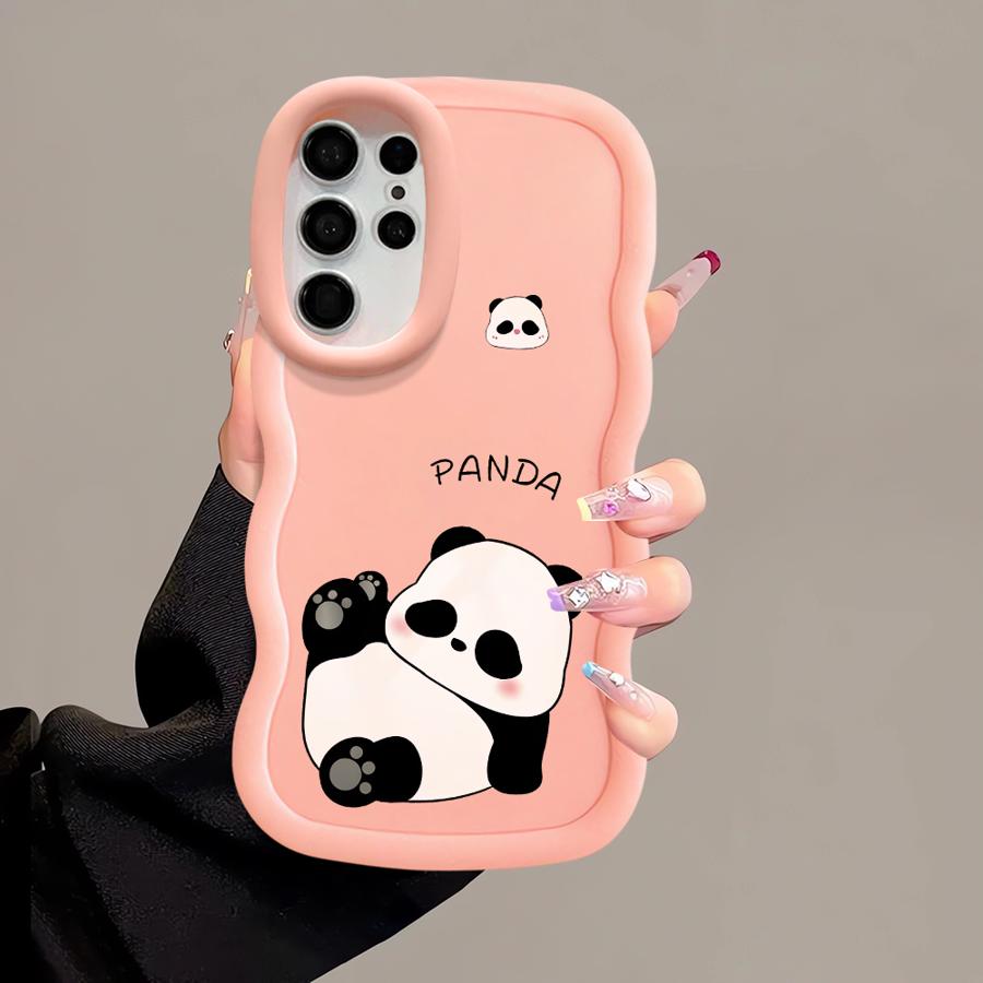 Cartoon Panda Soft Phone Cover Case for Samsung Galaxy A26 S25 S20 FE A25 S24 S23 Plus S22 Ultra S21 A34 A24 A35 A36 A55 A54