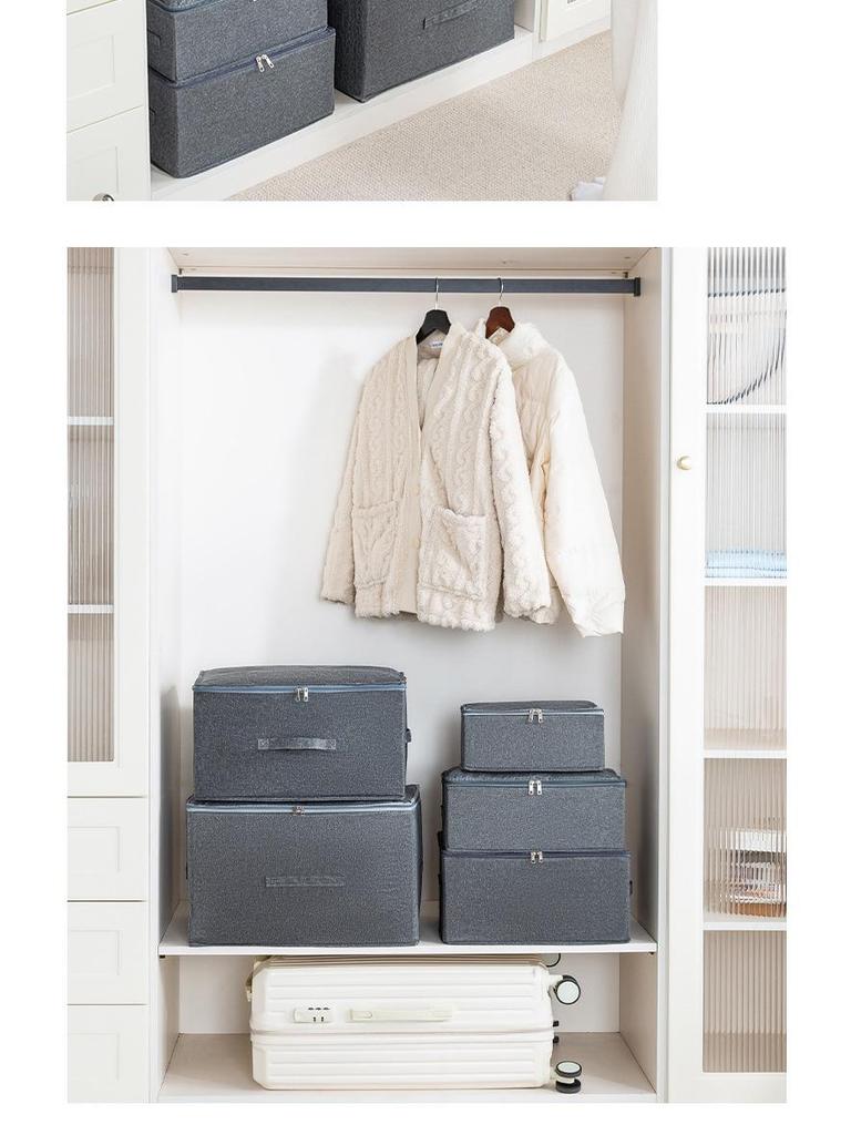 Foldable Dustproof Clothes Storage Box with Lid for Wardrobe