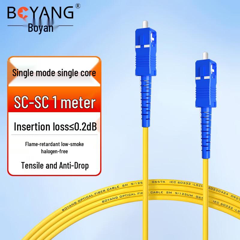 

BOYANG Telecom-Grade Single-Mode Fiber Optic Patch Cord 1m