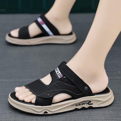 Fashion Summer New Ultra Light Soft Soled Slippers for Men Trendy and Versatile Breathable and Non Slip Straight Drag Beach Shoes