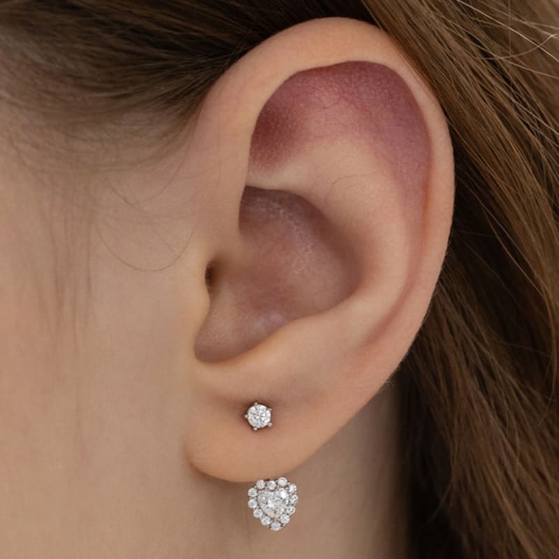 Tatiana (925 Silver) Lumi Heart Ear Jacket Earrings EC3181