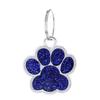 Small Glitter Dog Paw Print Pendant - Zinc Alloy Pet ID Tag (17x18mm)