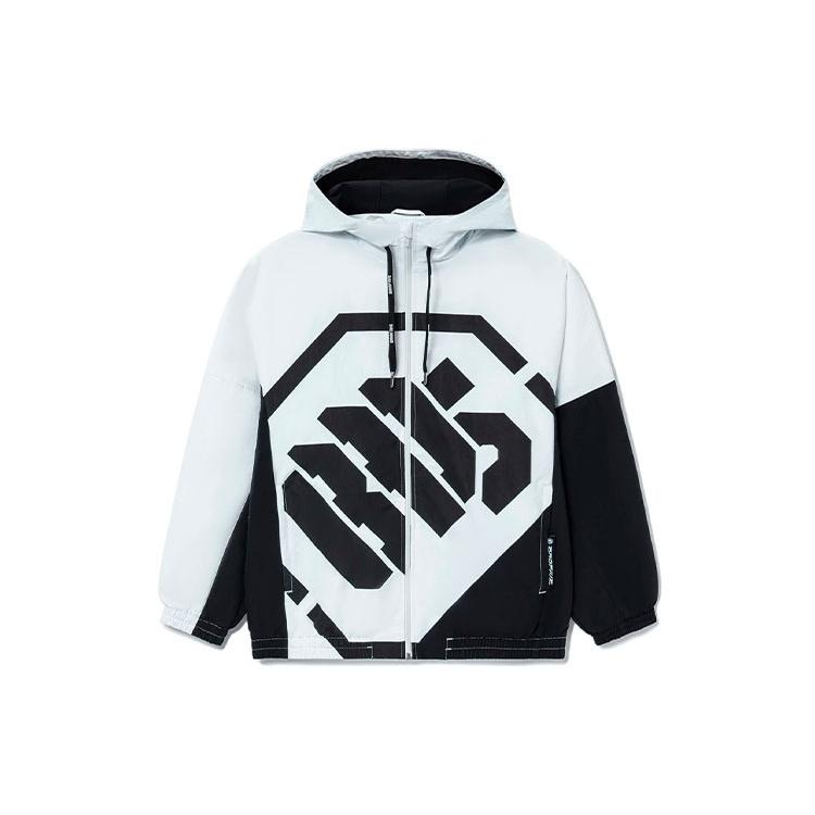 Li-Ning BAD FIVE Sports Basketball Hooded Jacket White Black Men s AFDS075-1 XL