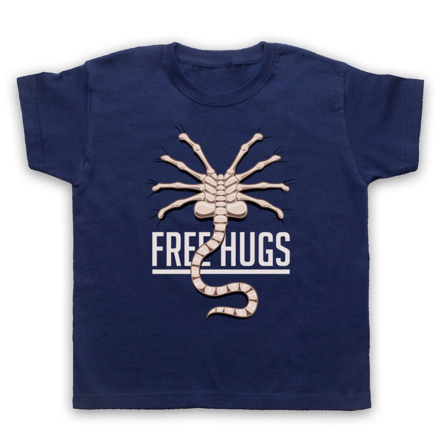 ALIENS ALIEN UNOFFICIAL FACEHUGGER FREE HUGS FILM SPACE KIDS CHILDS T-shirt 110