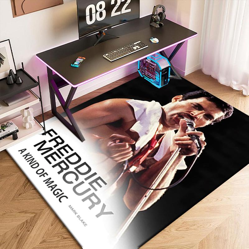 1pc Freddie Mercury album poster Carpet Rug for Living Room Bedroom Home Sofa Decoration,Kids play Non-slip Floor Mat