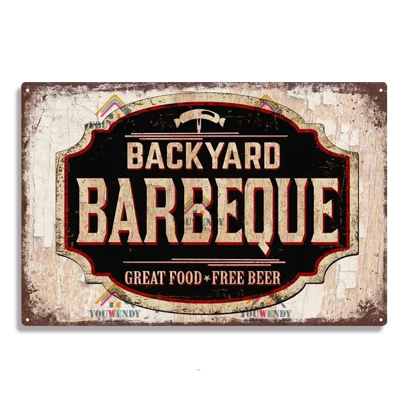 Retro DAD'S BBQ Metal Tin Signs, Decorative Plaque, Wall Decor for Barbecue, Bar, Pub, Kitchen, Party Zone, Vintage Metal Plate
