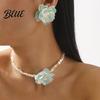 Fade-resistant Necklace Camellia Faux Pearl Choker Retro Flower Beaded Elegant