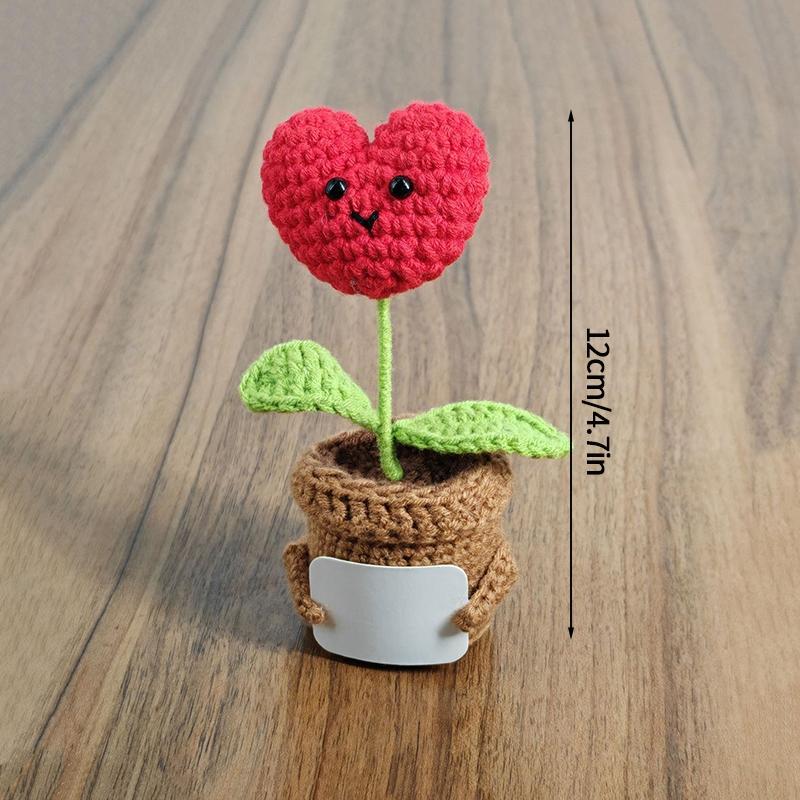 Crochet Flowers Sunflower Artificial Crochet Potted Desk Accessorie Office Accessorie Wedding Decor Teacher's Day Gift Girasol