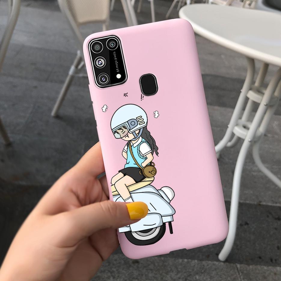 For Samsung Galaxy M31 Case SM-M315F Cute Bear Cartoon Painted Cover Phone Case For Samsung M31 M 31 GalaxyM31 Bumper Soft Funda
