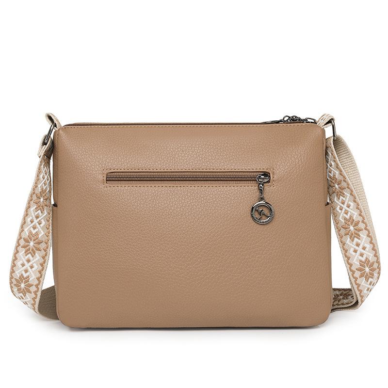 Fashionable and Simple Multi-layer Crossbody Bag, Soft Leather Single-shoulder Bag, Women's Underarm Bag