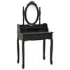 VidaXL Ensemble de coiffeuse avec tabouret Noir 75x69x140 cm Paulownia