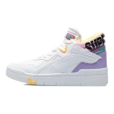 Li Ning Superwave Mid Casual High-Top Sneakers Damen-Sneakers Weiß Lila AGCQ238-3
