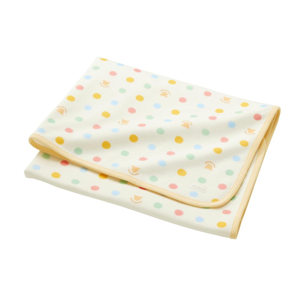 MIKI HOUSE Decke, 70x80cm, Bärenmuster, Nickerchen-Decke, Hergestellt in Japan, für Jungen und Mädchen, Baby, Kinder, Kleinkindbekleidung, 46-8396-680, Elfenbein