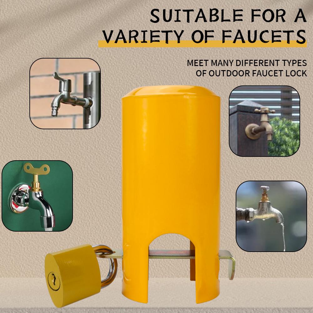 SI FANG Metal Yard Faucet Water Switch Lock Portable Garden Lockable Tap Water Valve Padlock Protect Anti-theft Tap Lock Key 6