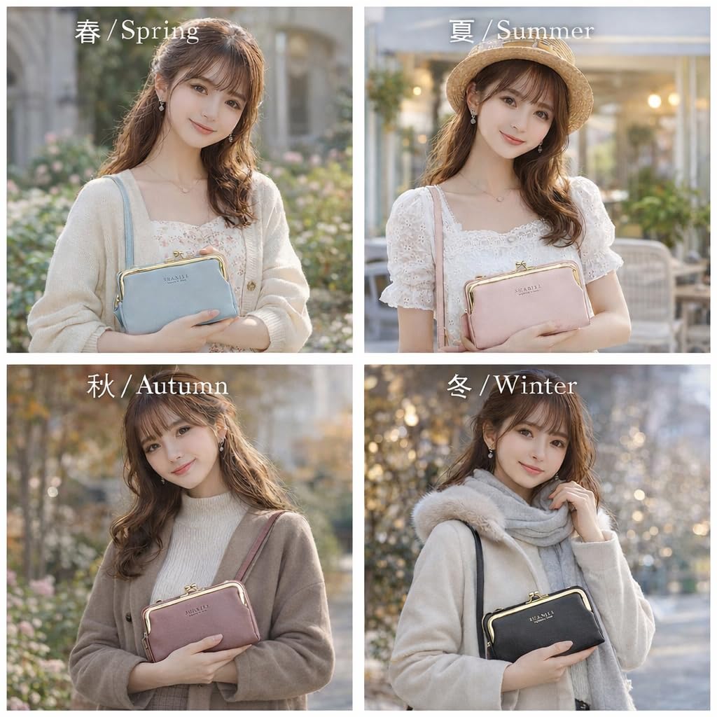 [sortera] Damplånbok, Axelväska, Plånbokspåse, Crossbodyväska, Lätt, Liten, Perfekt för Resor, Dejter och Utflykter, med Kort och