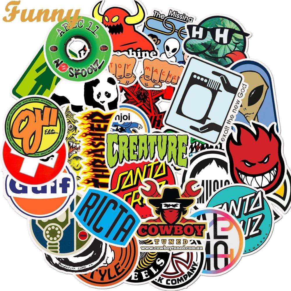 

50 Stickers of Various Trendy Brands Suitcase Motorcycle Trolley Case Notebook Guitar Waterproof Stickers