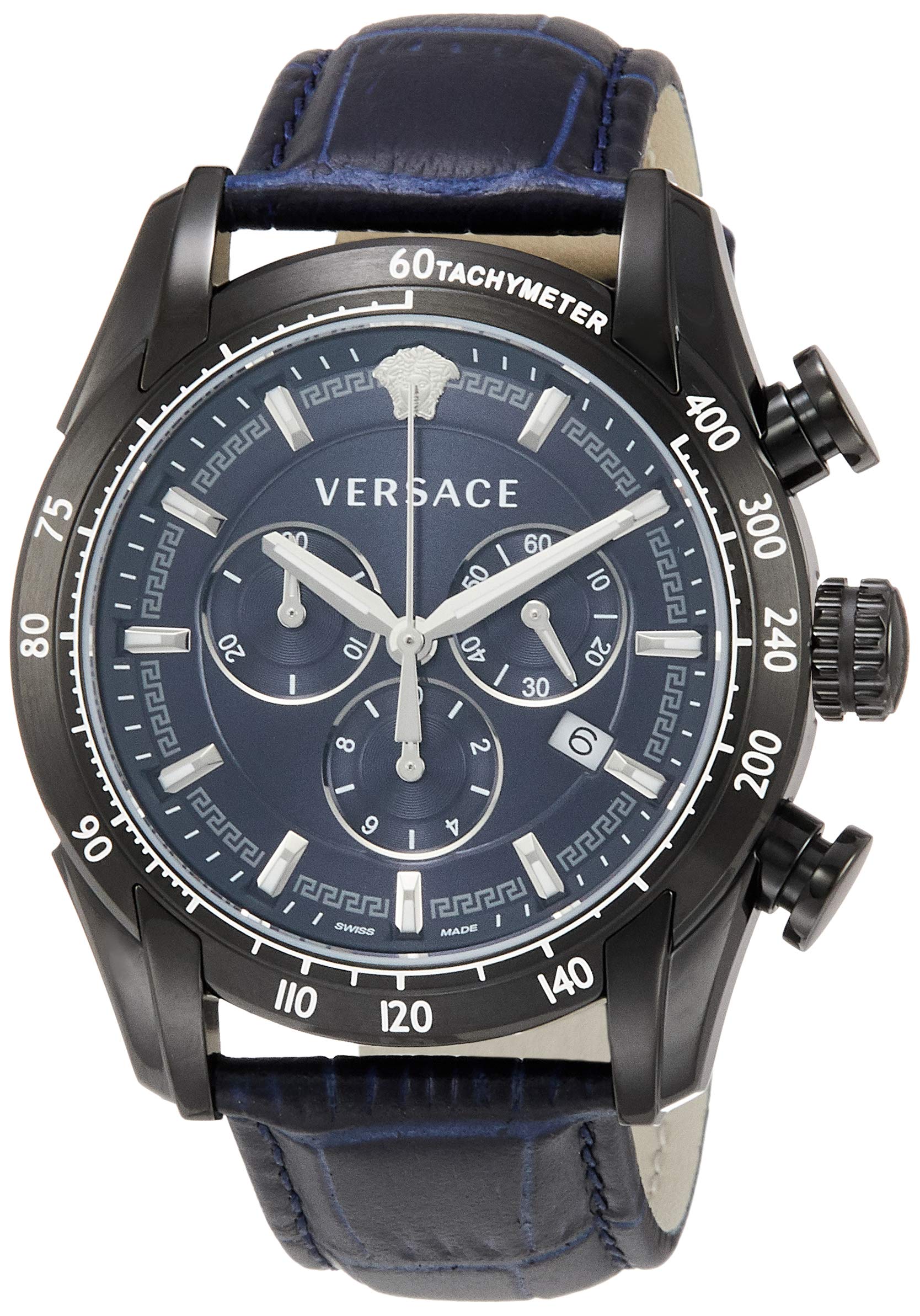 

Watch Navy Dial Quartz Daily Waterproof Sapphire Glass 44mm VEDB00418 Blue [Versace] V-RAY Men s [Item] Темно-синій