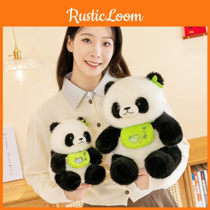Panda With Adorable Bib Plush Toy Stuffed Animal Doll Kids Decorations Gift