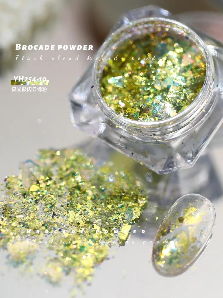 1box Nail Art Glitter Stars Aurora Opal Sequins Nail Rhinestones Gradient Polarized Watercolor Magic Nail Decoration Kit
