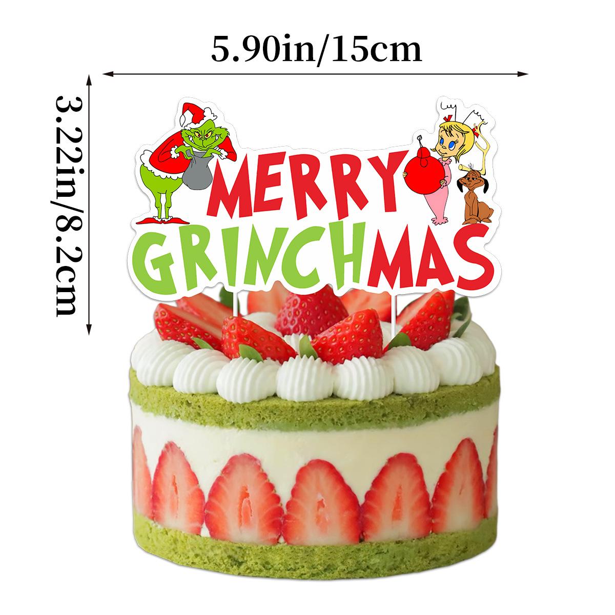 

Christmas Grinch Theme Decorative Letter Flag Latte Flower Spiral Pendant Set Customization Grinch large power strip 1 pack