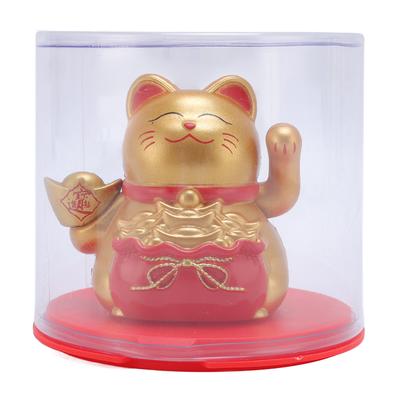 Feng Shui Glückskatze Solarbetriebene Winkende Maneki Neko Dekoration Glückskatzenstatue für Zuhause Geschäft Auto Innenraum
