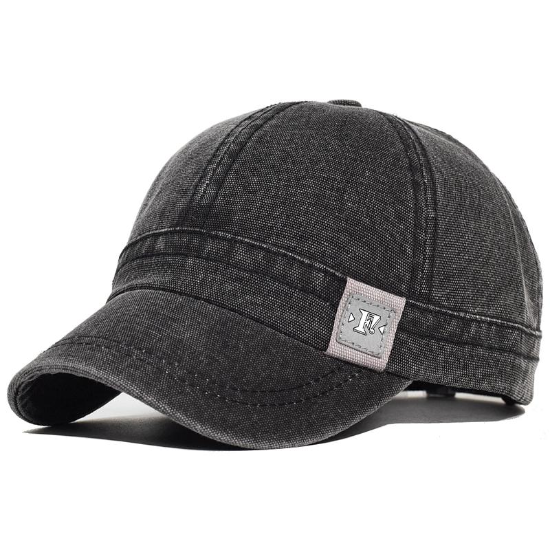 Fashion Short Brim Washed Cotton Baseball Cap Men Women Soft Vintage Dad Hat Adjustable Trucker Style Low Profile Caps