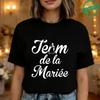 Team De La Mariée Future French Bachelorette EVJF Party T-shirts  Bridal Shower Wedding Tops with Bride Silhouette Print Blouses