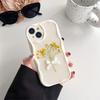 Custodia per Cellulare Fiore con Fiocco per Apple 17 Promax Trasparente Glitter Ins Style per IPhone 16 Silicone Morbido