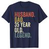Funny 35th Birthday for Men Husband Dad 35 Year Old Legend T Shirts Men Streetwear Tee Shirt Short Sleeve Unisex 1990 Clothing
