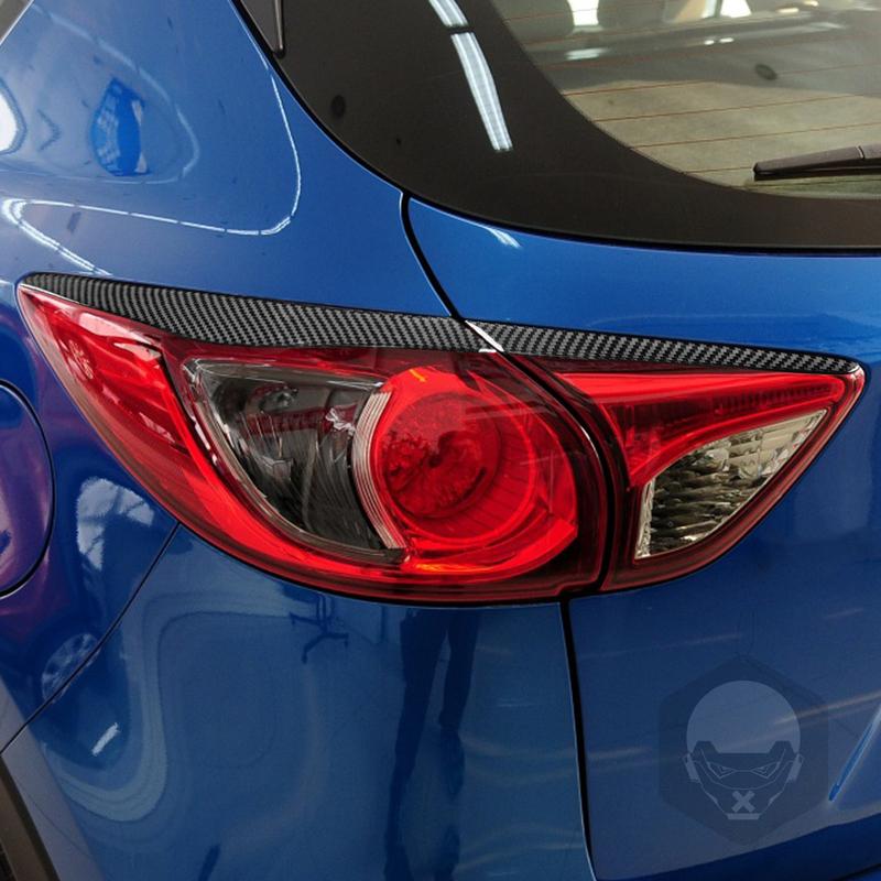 For Mazda CX5 2012-2017Car Accessories Carbon Fiber Rear Lamp Trail Light Eyelid Eyebrow Cover Trim Sticker Styling Modification
