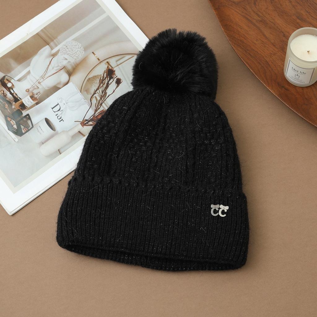 Hat Women's Winter Cycling Fleece Thickened Warm Wool Hat Ear Protector Knitted Hat