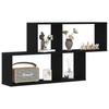 Wall Shelf Black Oak Look 76 x 15 x 53 cm Engineered Wood