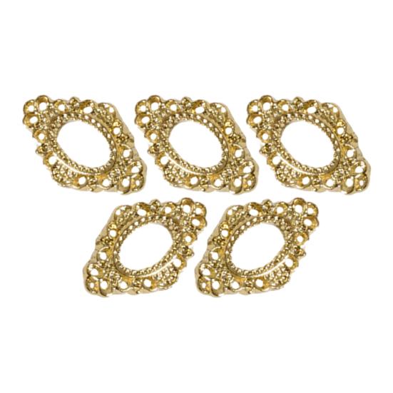 Yousheng 5Pcs/Pack Nail Decor Vintage Hollow-carved Design Alloy 3D Nail Manicure Craft Ornaments for Nail Design