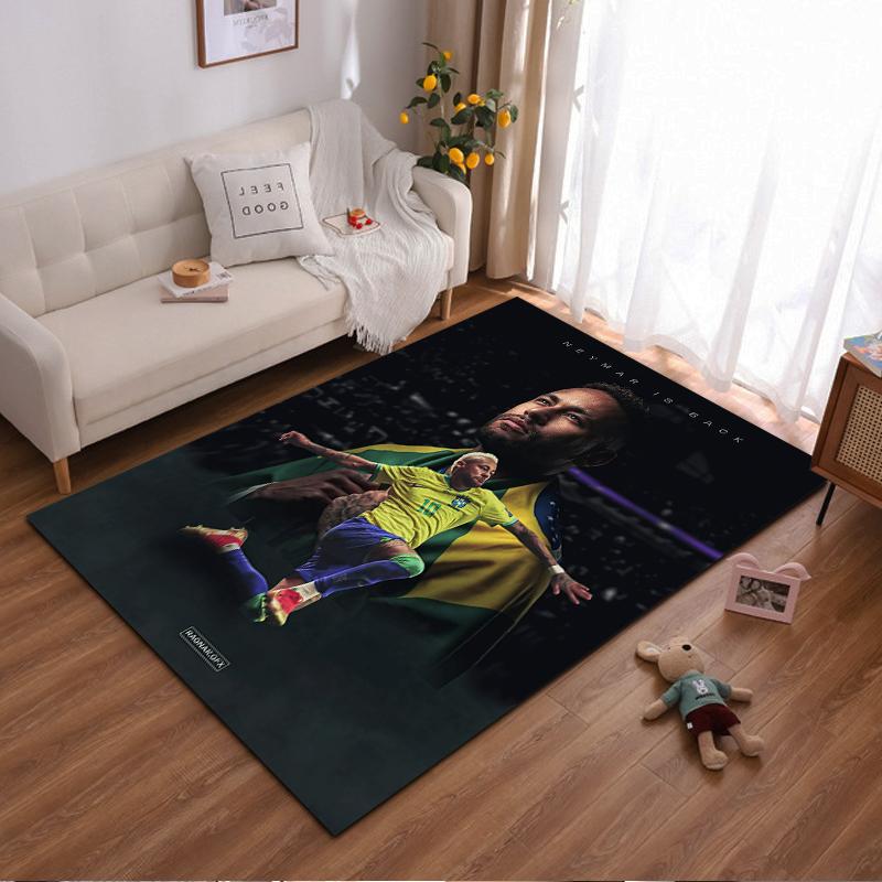 "Brazilian Player Portrait with Bold Design Non-slip rug suitable for living room and bedroom sofas sofas"