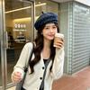 Women S Vintage Polka Dot Beret Hat Large Size Fashionable Painter Cap