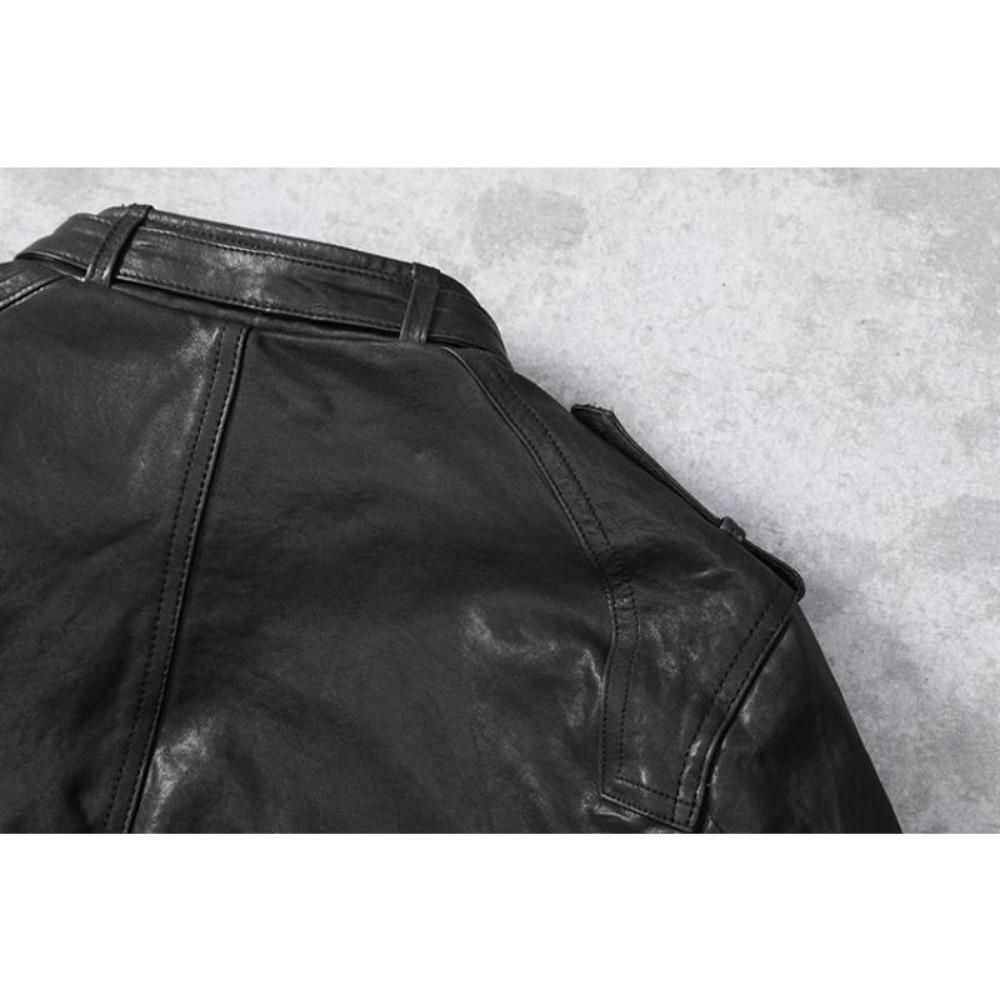 Chinese Size Men Leather Jacket Style Genuine Cowhide Soft Slim Fit Spring Autumn