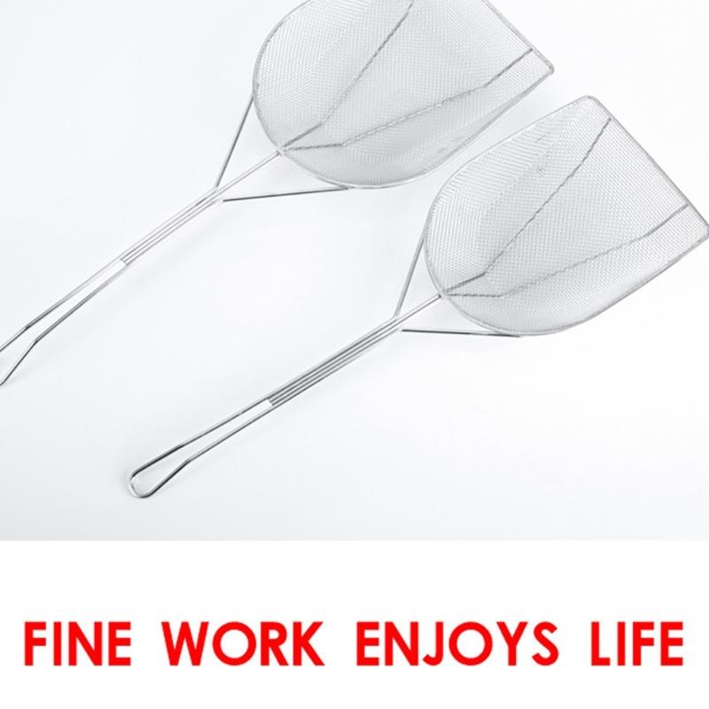 Large Durable Oil Scrapers With Ergonomic Handle Professional Grades Stainless Steel Strainer For Food Service