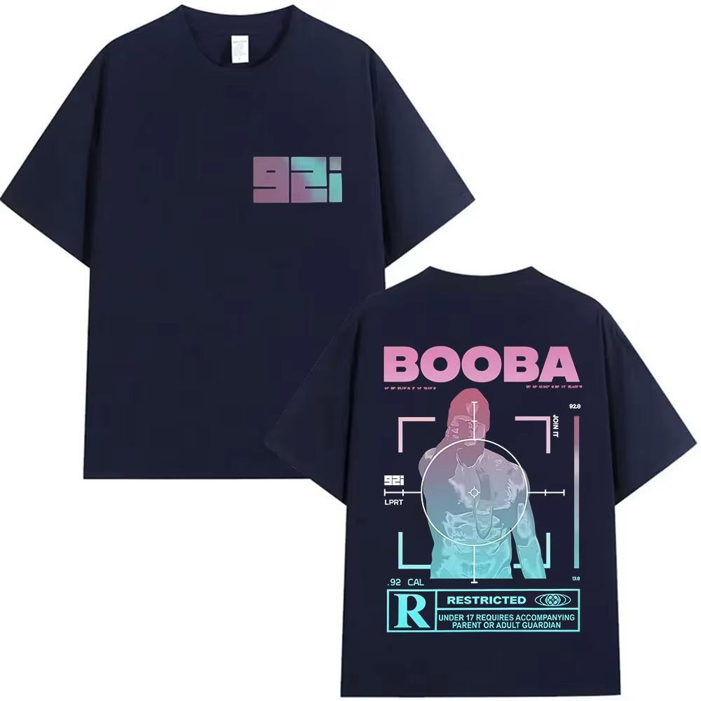 Rapper BOOBA B2O Tour 2026 Magliette Grafiche Uomo Hip Hop Gotico Manica Corta Maglietta Retro Cotone Alta Qualità Magliette Streetwear