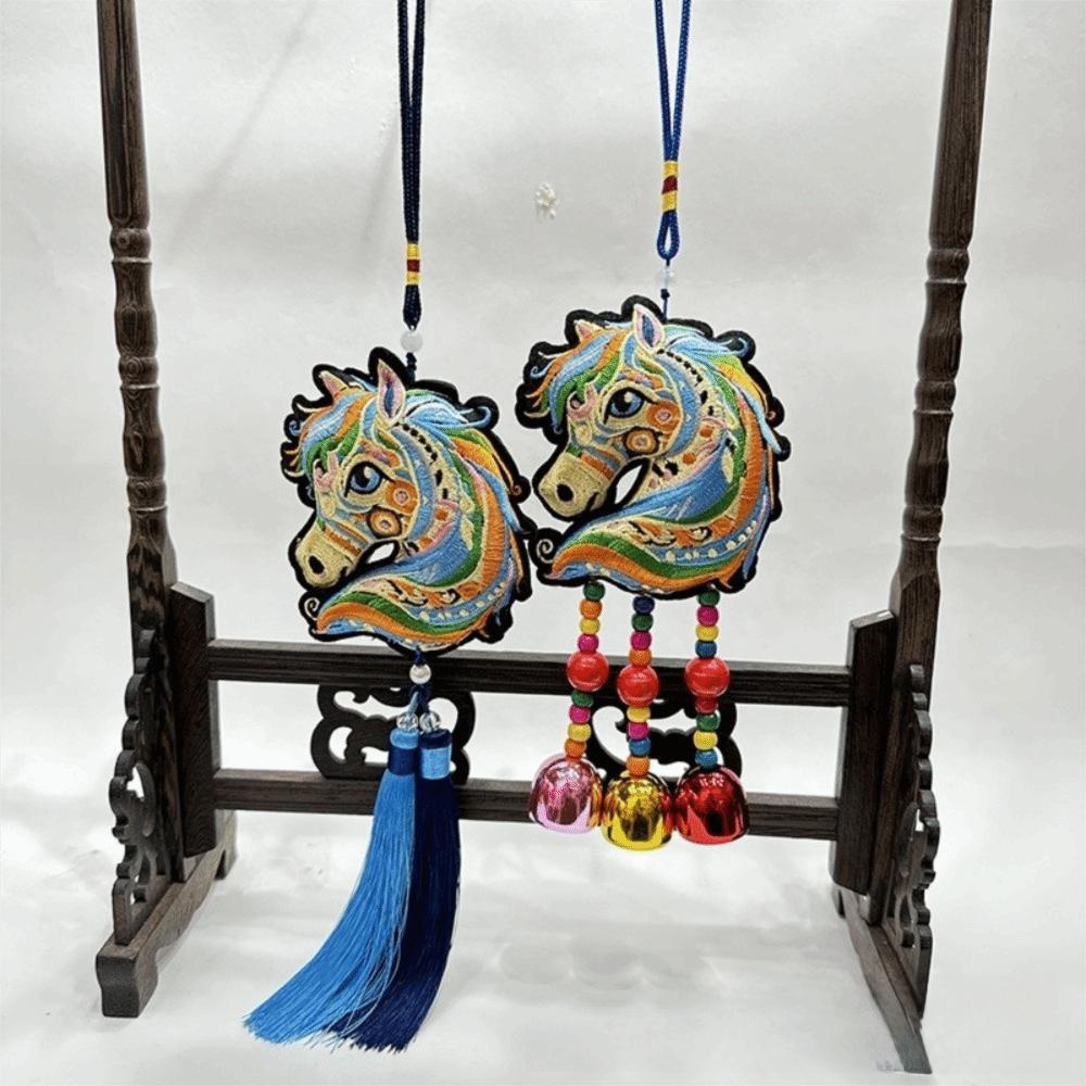 Chinese Chinese New Year Incense Packet with Tassel Embroidered Horse Wind Chimes Decoration Festival Atmosphere Zodiac