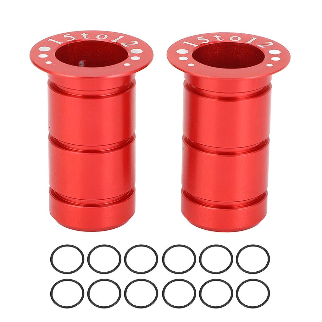 Mountain Road Cycle Hub Thru Axle Adapter 15MM To 12MM Front Thru Axle Adapter Aluminum Alloy Red