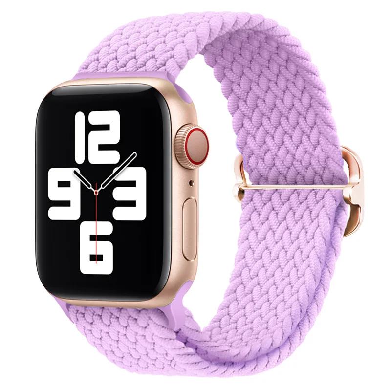 Braided Stretchy Adjustable Straps Compatible for Apple Watch Ultra 2/1 Band 38mm 40mm 41mm 42mm 44mm 45mm 49mm for Women Men