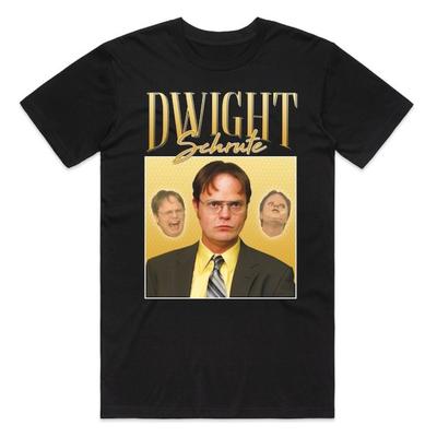 Dwight Schrute Homage US Office Tshirt Michael Scott Vintage 90s Retro Women Unisex Cotton Tee Top Christmas Gift Shortsleev