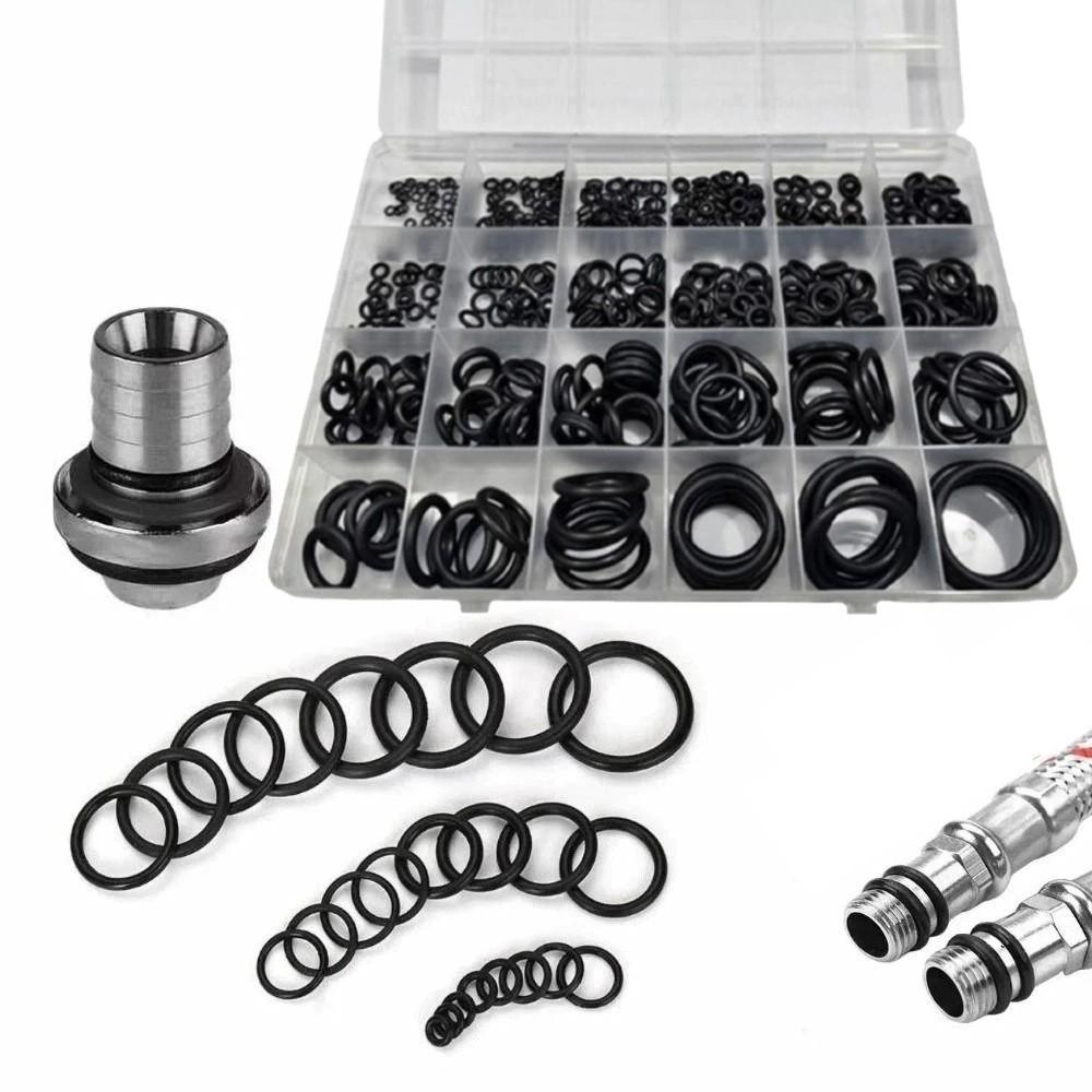 400Pcs 24 Sizes Rubber O-Ring Gasket Heat-resistant Air Conditioning Compressor Seals Auto Repair