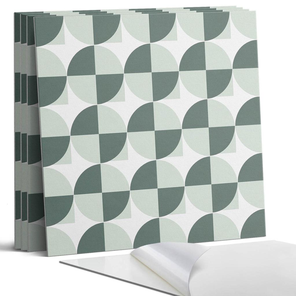 Set of Vinyl PVC Tiles Geometry of Circles and Squares 4X50X50 Cm