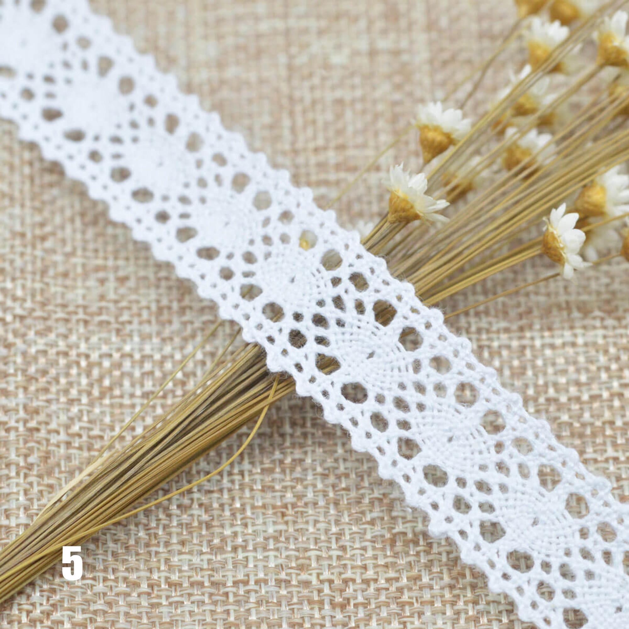 

5 ярдов, белая кружевная отделка с цветочным узором, вязаные крючком куклы, декоративная хлопковая кружевная отделка, подарочная упаковка, шитье #5