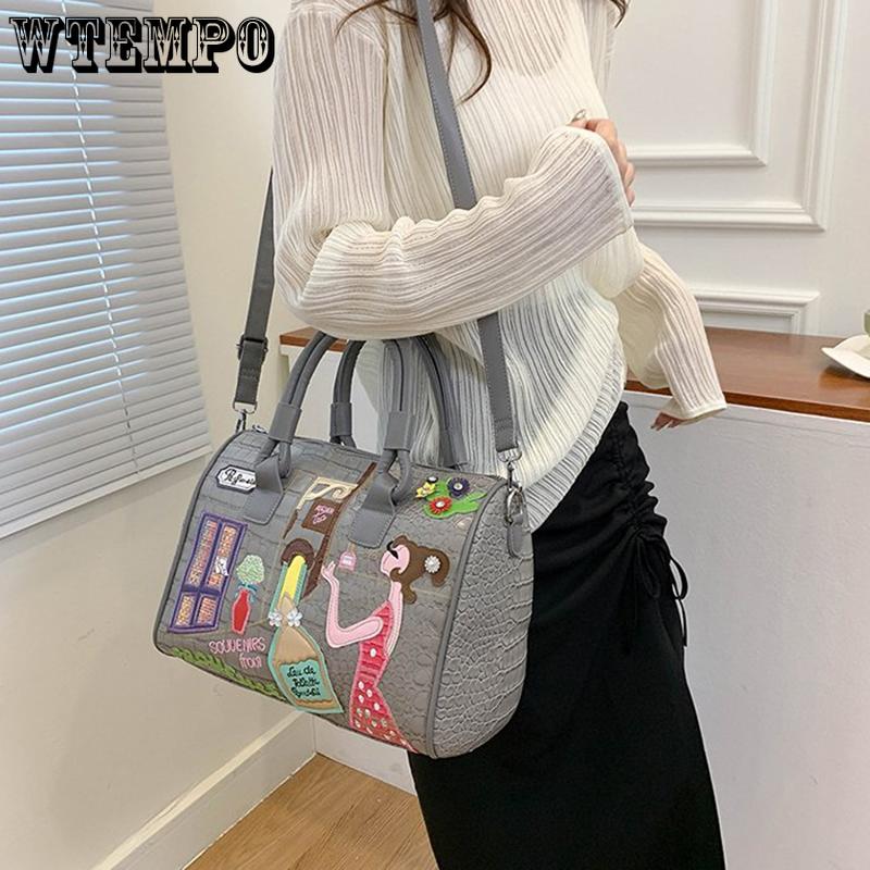 WTEMPO Kvinner stor håndveske skulderveske broderisett dekorasjonssømveske