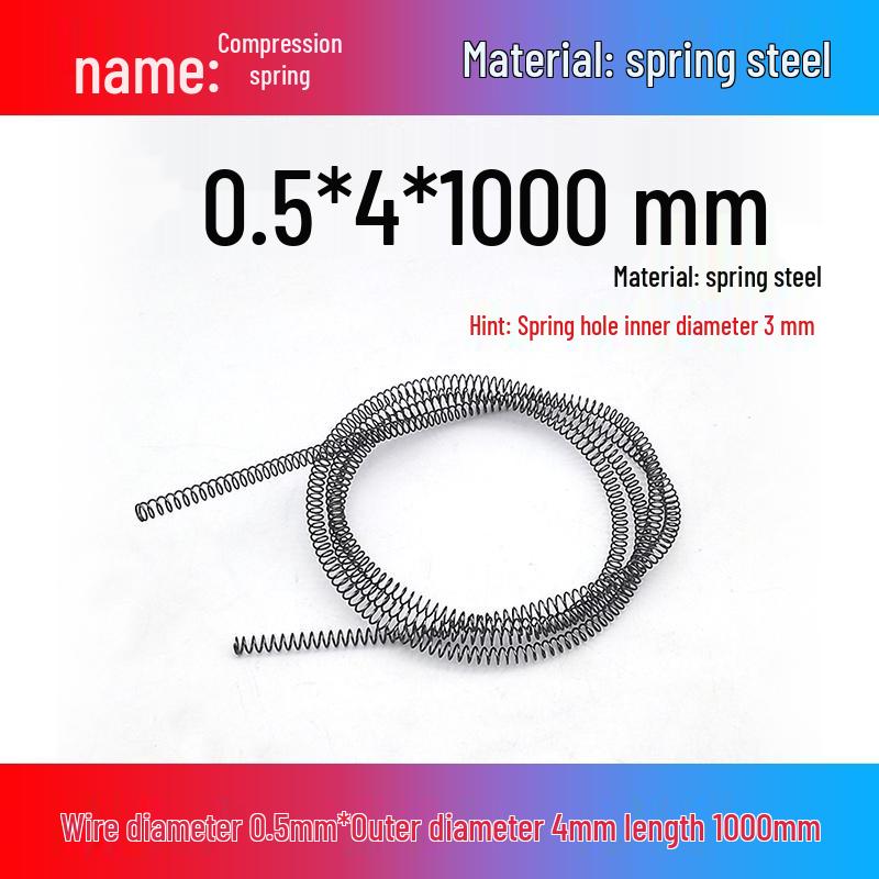 Spring Wire: 1m Long, Soft Pressure, Manganese Steel, 0.3-4.5mm Diameter, Yellow Compression Return.